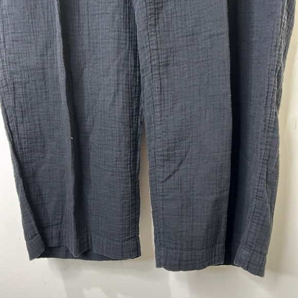 EILEEN FISHER Black Cropped Organic Cotton Pull-On Pants Size Large - Picture 7 of 16